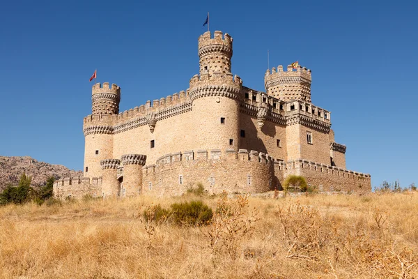 Oude kasteel manzanares el real in de buurt van madrid, Spanje — Stockfoto