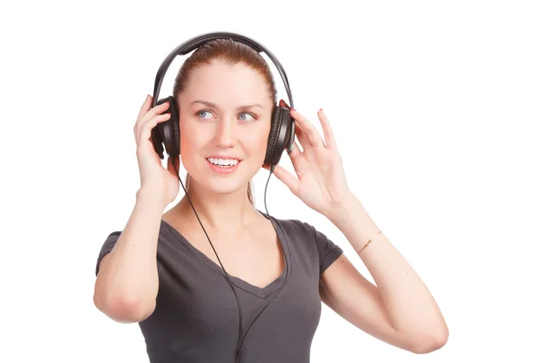 Chica bastante joven escuchando música —  Fotos de Stock