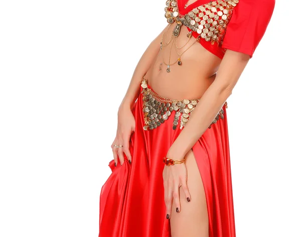 Belly dancer isolated on a white background — Stock Photo, Image