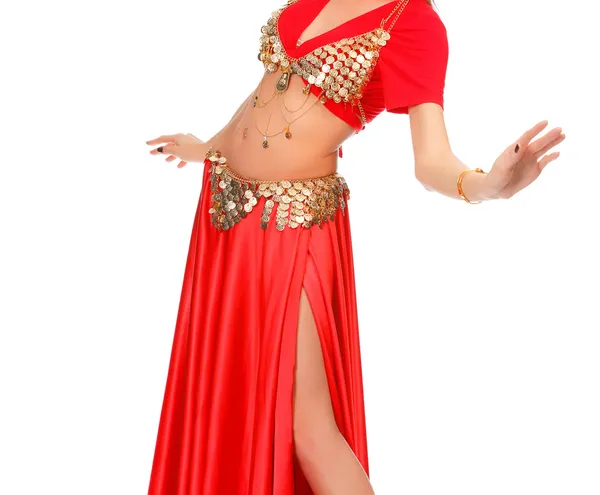 Belly dancer isolated on a white background — Stock Photo, Image