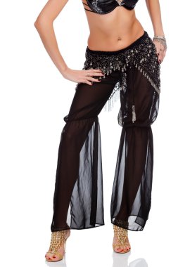 Belly dancer's legs, isolated on a white background clipart