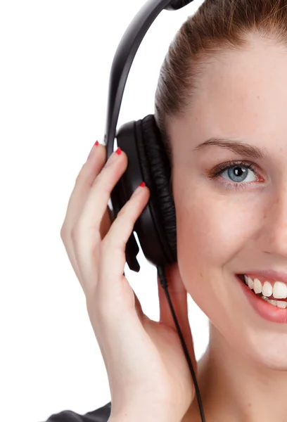 Pretty girl listening music Stock Image