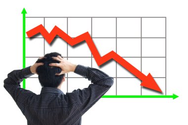 Stock price declining clipart