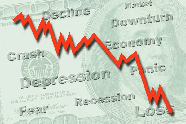 Koncepcja recesji gospodarki — Zdjęcie stockowe