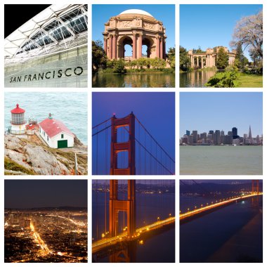 San Francisco city collage clipart