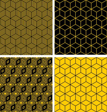 Seamless patterns with optical illusion effect. clipart