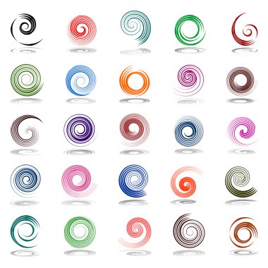 Spiral design elements. clipart