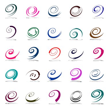 Design elements set. Spiral movement. clipart