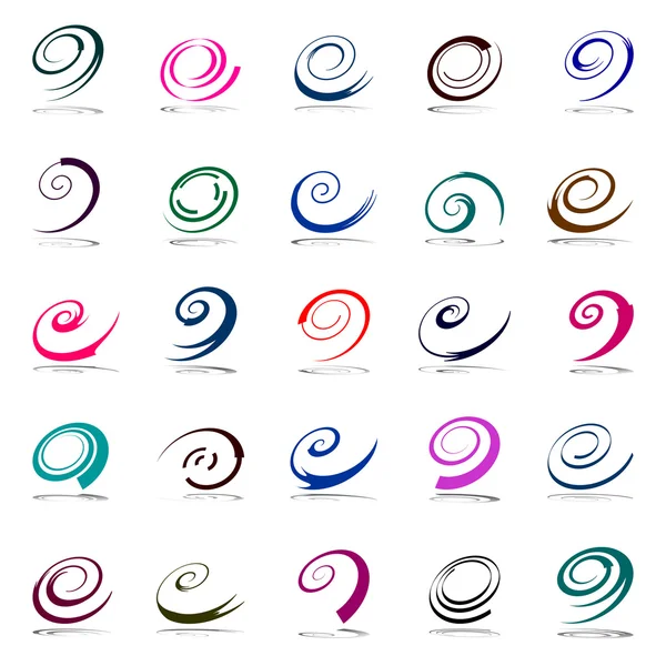 Designuppsättning: element. spiral rörelse. — Stock vektor