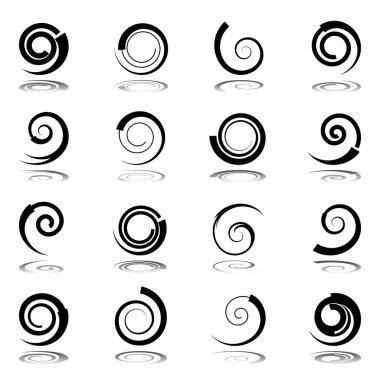 Spiral design elements. clipart