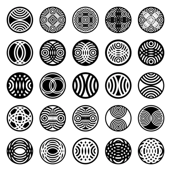 Motifs en cercle. Éléments de conception . — Image vectorielle
