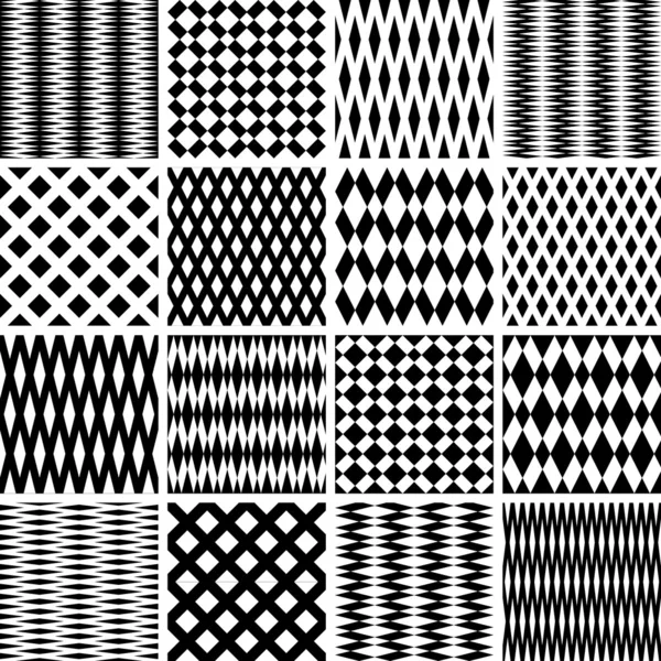 Texturas geométricas. Conjunto de patrones sin costura . — Vector de stock