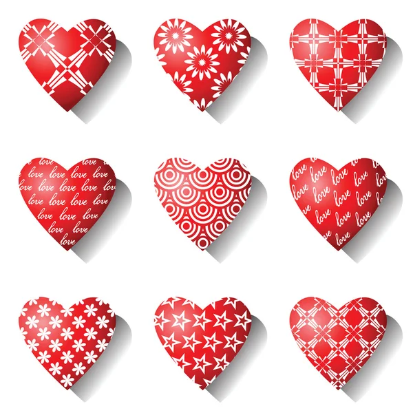 Ícones cardíacos. Elementos de design Valentine . — Vetor de Stock