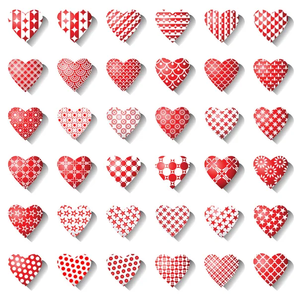Herz Icons Set für Valentinskarte. — Stockvektor