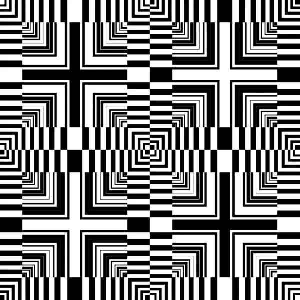 Seamless op art pattern. Abstract geometric design. — Stock Vector