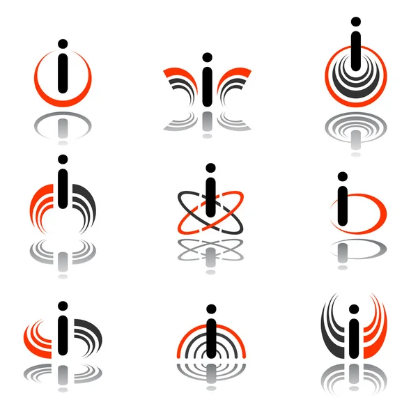 Elementos de design com letra "i". Conjunto 2 . — Vetor de Stock