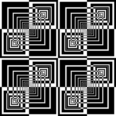 Seamless geometric pattern in op art design. clipart