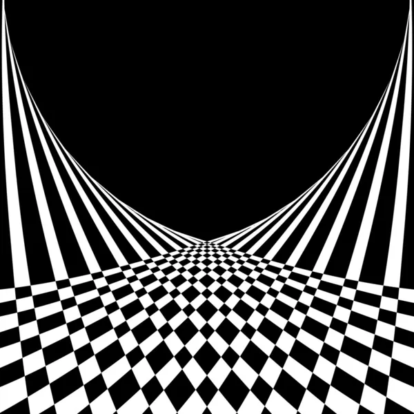 Illusion optique. Fond abstrait dans le style op art . — Image vectorielle