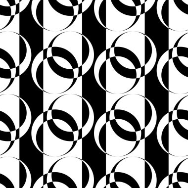 Seamless pattern with circle elements on striped texture. clipart