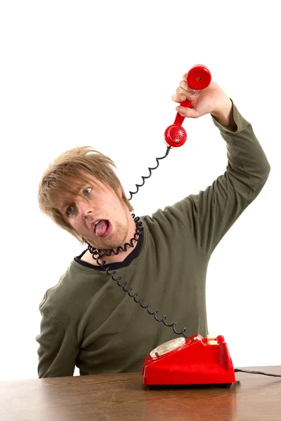 Frustratio telefone — Fotografia de Stock