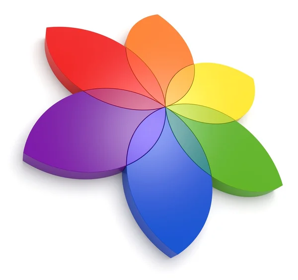 Çiçek renk tekerleği 3d — Stok fotoğraf