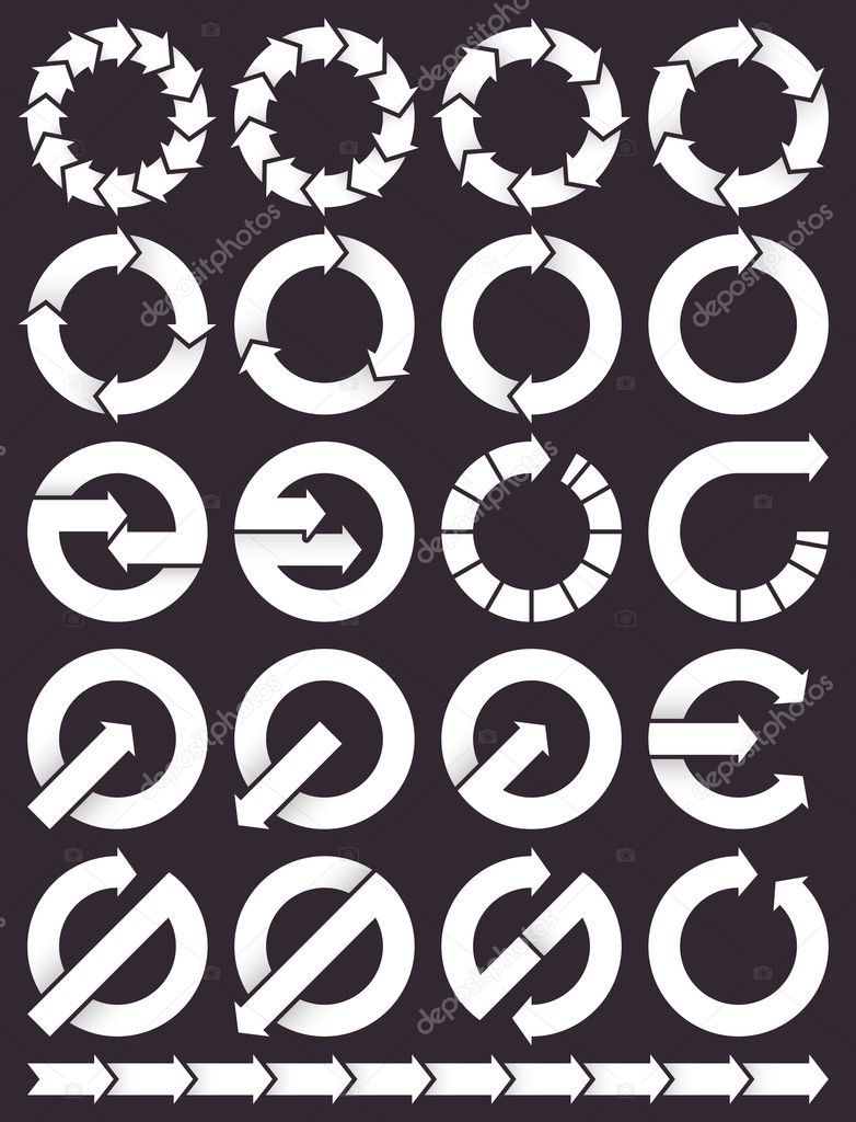 Set of circular arrows icons