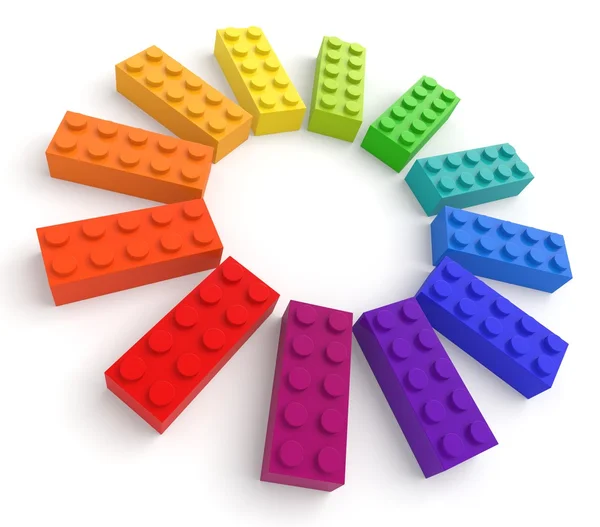Ladrillos de juguete de colores — Foto de Stock