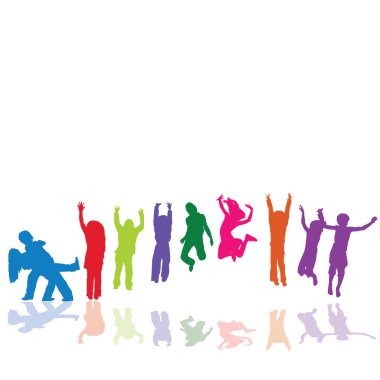 Kids jumping,playing,dancing clipart