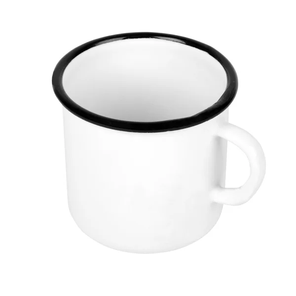 ホワイト メタル マグカップ — ストック写真