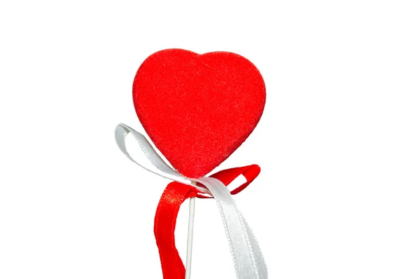 Red heart over white — Stock Photo, Image