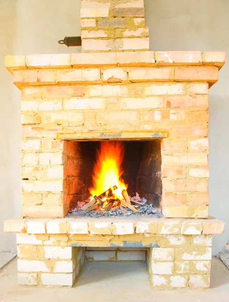 stock image Old fireplace in the house