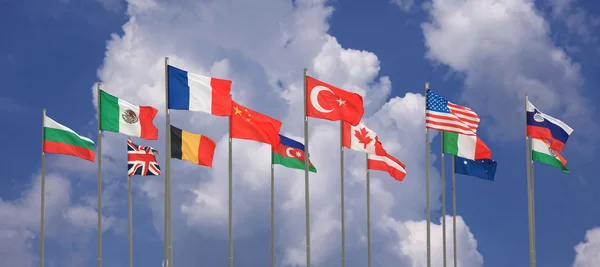 Nationsflaggor Stockfoto