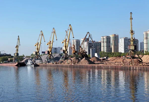 Stock image River port of construction sand