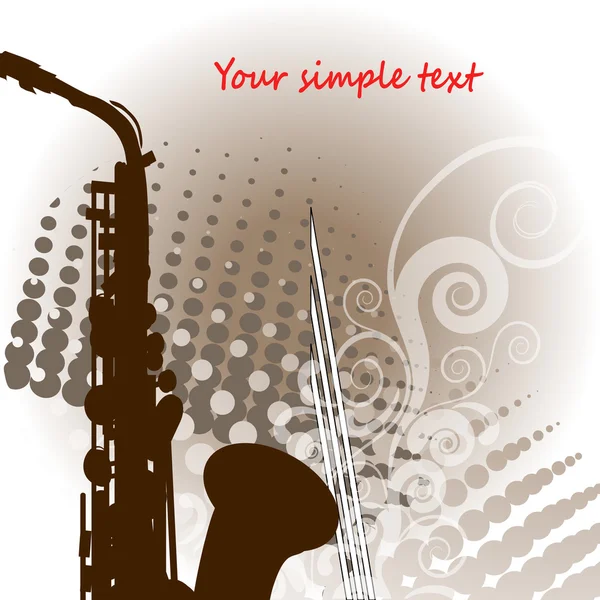 Hudební jazzové sax — Stockový vektor