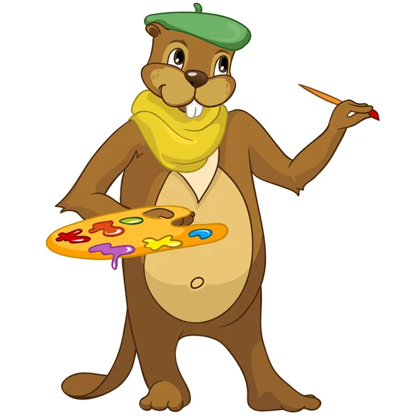 Beaver crees. grappige Bever zoeken op trefwoord "crees" — Stockvector