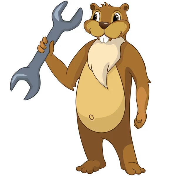 Beaver CREES. Buscar castor divertido por palabra clave "CREES ". — Vector de stock