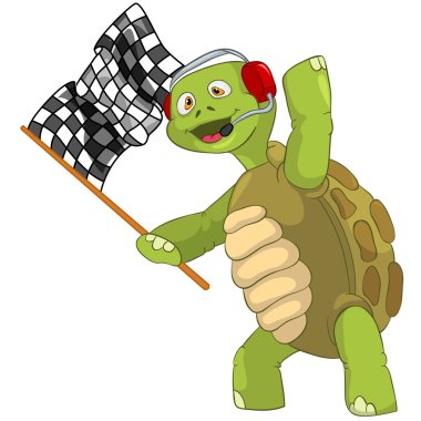 komik kaplumbağa. yarış bitiş.