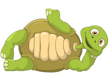 Funny Turtle. Lie. clipart