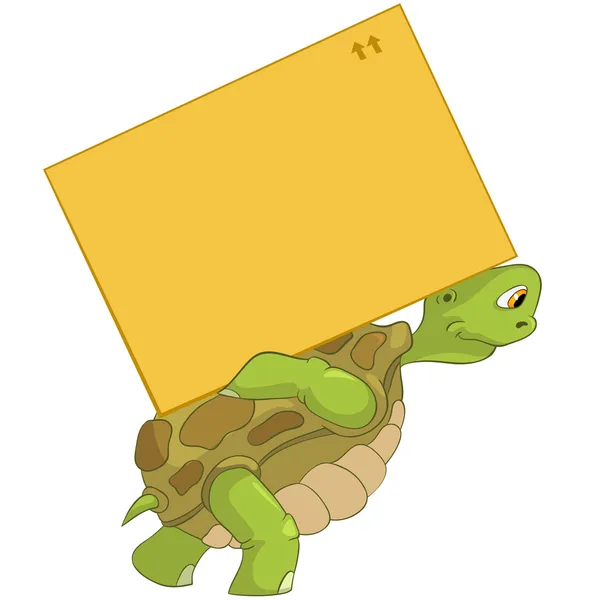 Funny Turtle. Delivery. — Stock Vector