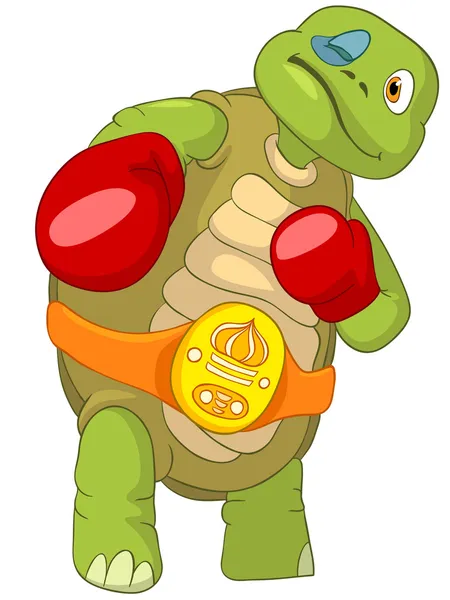 Śmieszne żółwia. bokser. — Wektor stockowy