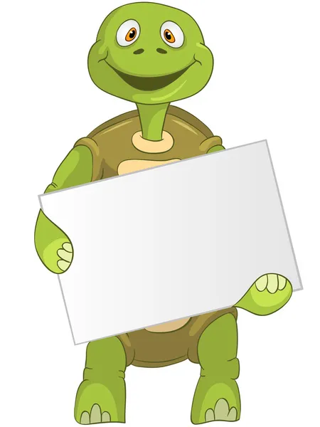 Αστεία χελώνα. πλαίσιο του χαρτοφυλακίου. — Διανυσματικό Αρχείο