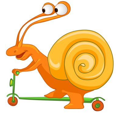 Cartoon Character Snail Isolated on White Background. Vector. clipart