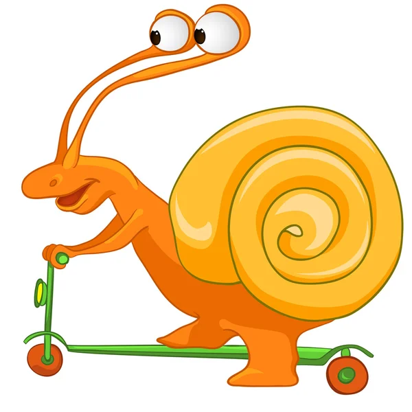 Cartoon Character Snail Isolated on White Background. Vector. — Stock Vector