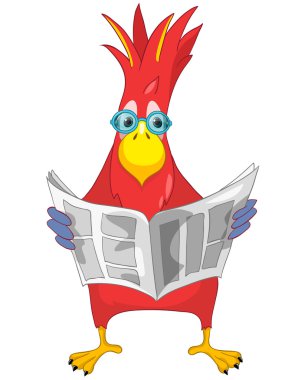 Funny Parrot. News. clipart