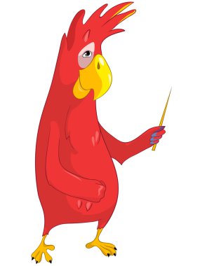 Showing Funny Parrot. clipart