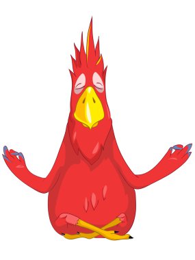 Funny Parrot. Yoga. clipart