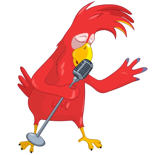 Legrační papoušek zpěv. — Stockový vektor