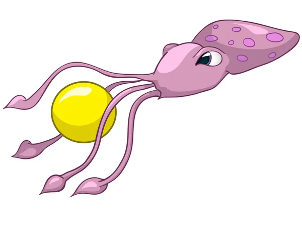 Cartoon Character Squid — Stock Vector