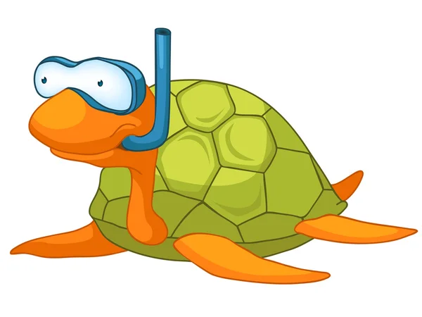 Zeichentrickfigur Schildkröte — Stockvektor