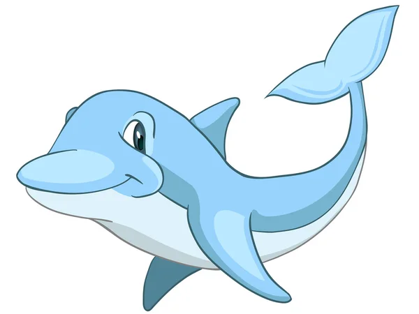 Karikatúra karakter delfin — Stock Vector